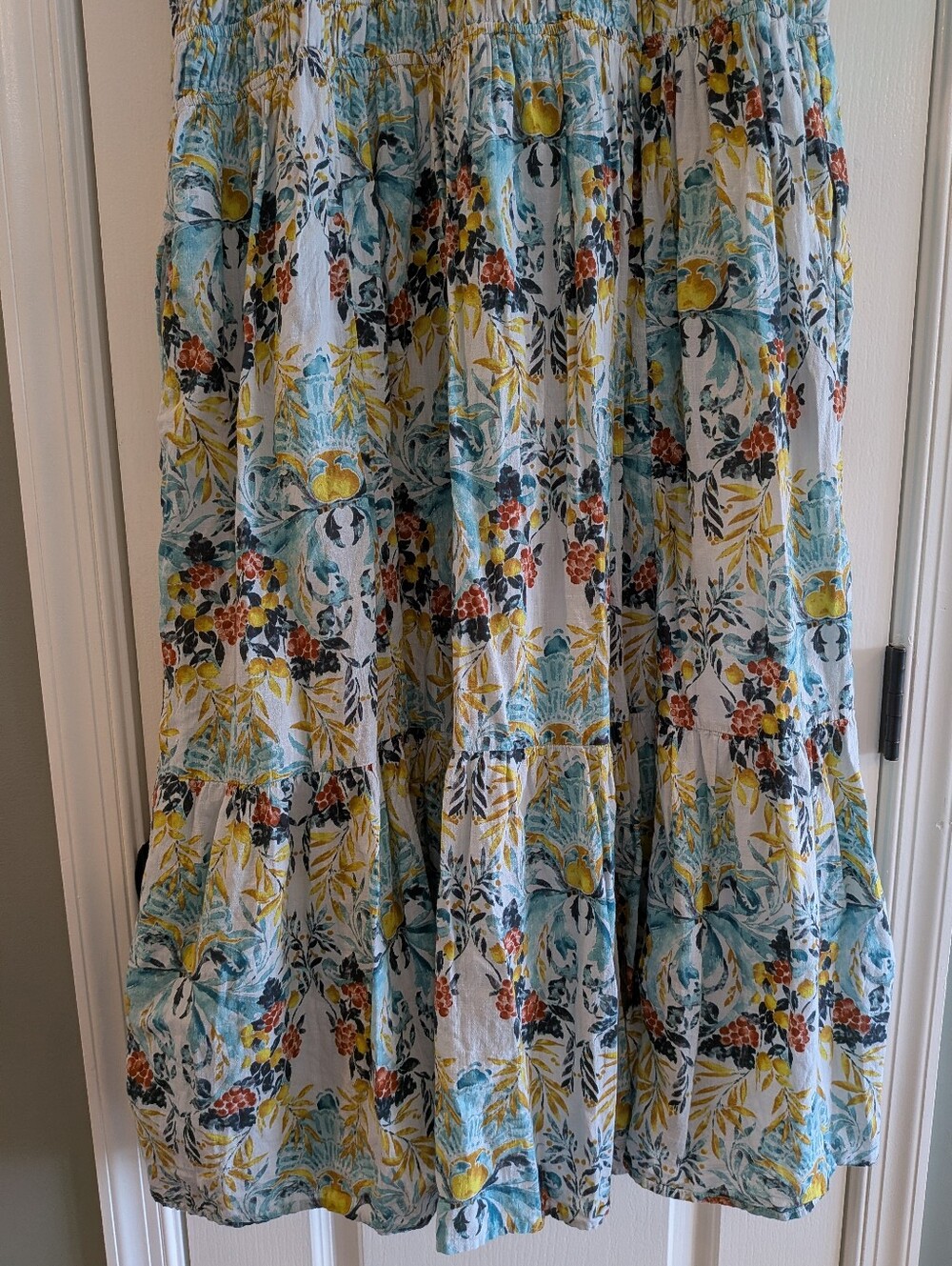 Anthropologie Peregrine Midi‎ Dress Floral Tiered Bohemian Cottagecore Size 2X - Picture 13 of 15